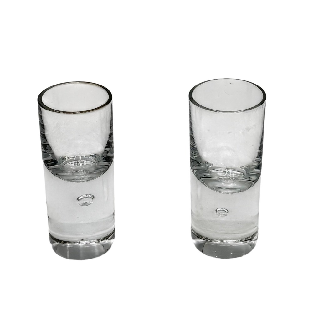 Pair 1970's MCM Kosta Boda Pippi bubble base glasses & Bubble Weighted Base - Picture 3 of 5